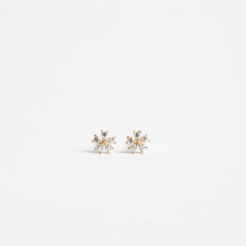 Isha Jewelry 純銀輕珠寶 繁花。K金耳環 頂規特選 5A 鋯石 10K金