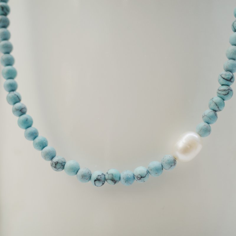 stone and pearl necklace - Necklaces - Stone 