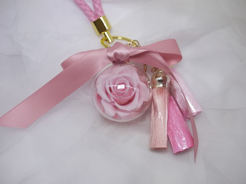 ♥♥daily永遠flowerキーリング/バレンタインデー/誕生日の贈り物を過ごします - キーホルダー・キーケース - 寄せ植え・花 ピンク