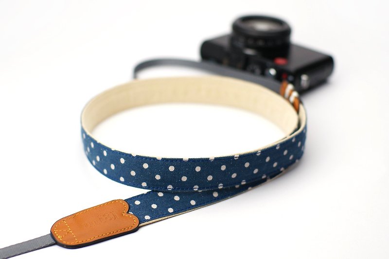 Printed cotton neck strap - ขาตั้งกล้อง - ผ้าฝ้าย/ผ้าลินิน สีน้ำเงิน