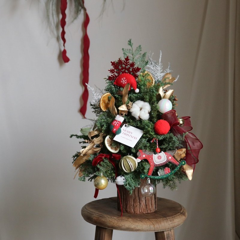 【遇見恆久】聖誕暖語日本進口永生不凋雪松聖誕樹 - 乾燥花/永生花 - 植物．花 