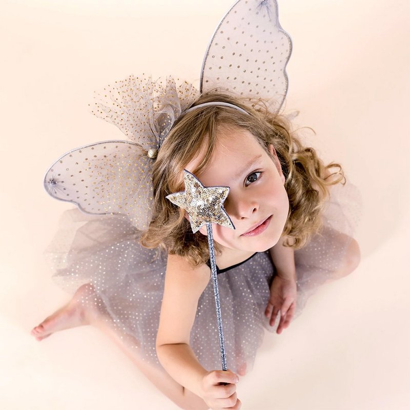 UK Mimi & Lula AW23_Dress Up Party-Shining Gold Star Magic Wand - เครื่องประดับ - เส้นใยสังเคราะห์ 