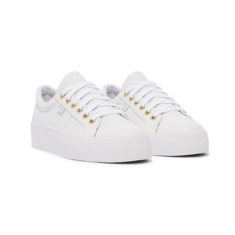 [Opening Celebration] KEDS JUMP KICK DUO sports style leather casual thick-soled white shoes WH68236 - รองเท้าลำลองผู้หญิง - หนังแท้ 