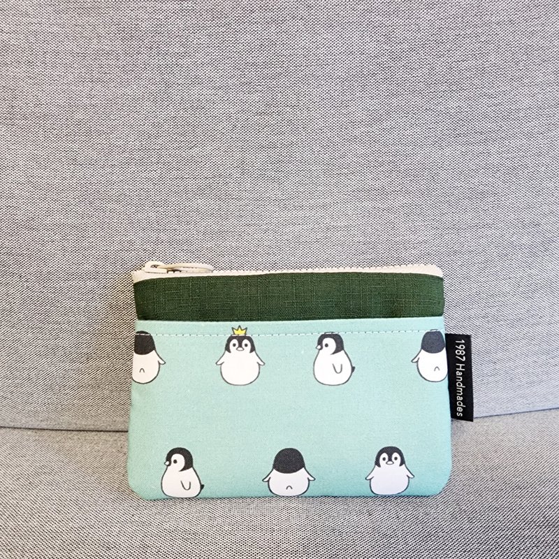 [Baby Penguin-Dark Green] HOT!!! Korean style coin purse gift - Coin Purses - Cotton & Hemp Green