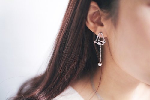 Alette・玥 Jewelry Butterflymoon系列 精緻特別純銀鍍18K金蝴蝶耳環