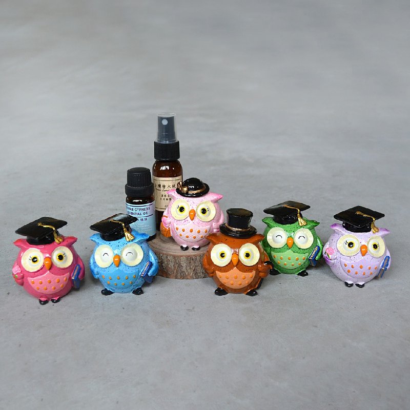 Owl log diffuser pad + cypress diffuser essential oil (free limited cypress hydrosol) - น้ำหอม - พลาสติก สีนำ้ตาล