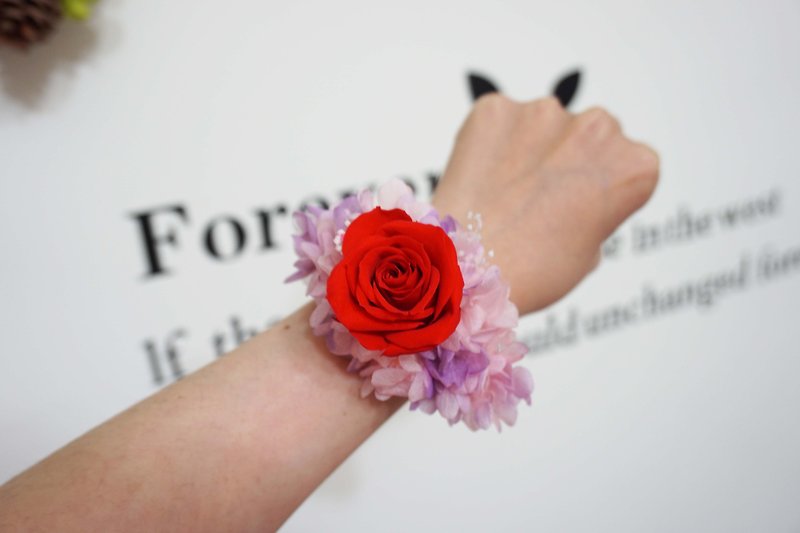Happiness Hanayome - Amaranth star flower bride bridesmaid wrist flower*exchange gifts*Valentine's Day*wedding*birthday gift - ตกแต่งต้นไม้ - พืช/ดอกไม้ สีแดง