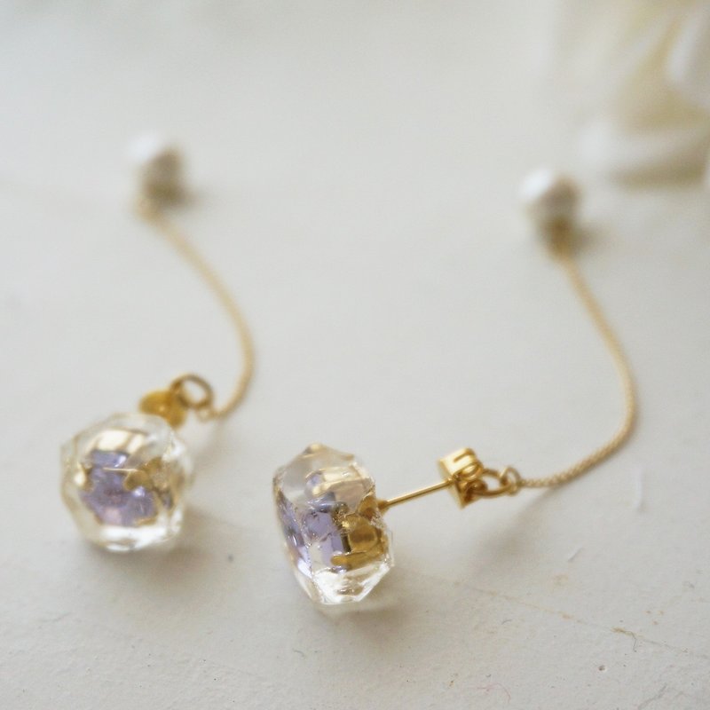 Frozen swarovski earring - Earrings & Clip-ons - Other Materials Purple