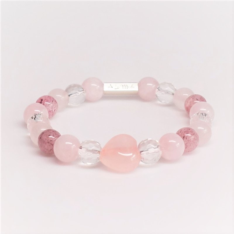 Love peach blossom bracelet - Bracelets - Crystal Pink