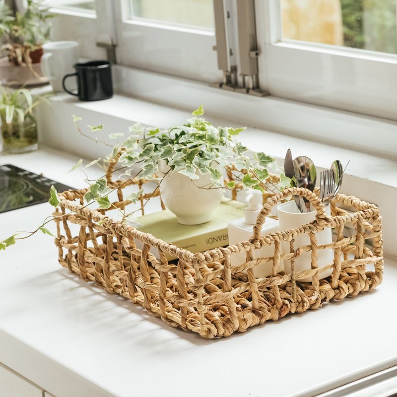 Perseverance Twist - Rectangular Empty Storage Basket - Storage - Other Materials Khaki