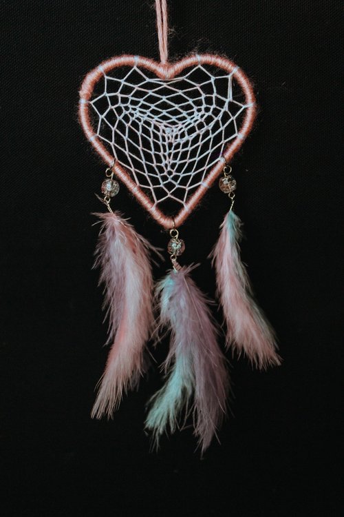 Mr.SkullyPop 純手工捕夢網 Handmade Dreamcatcher-【粉彩愛心】