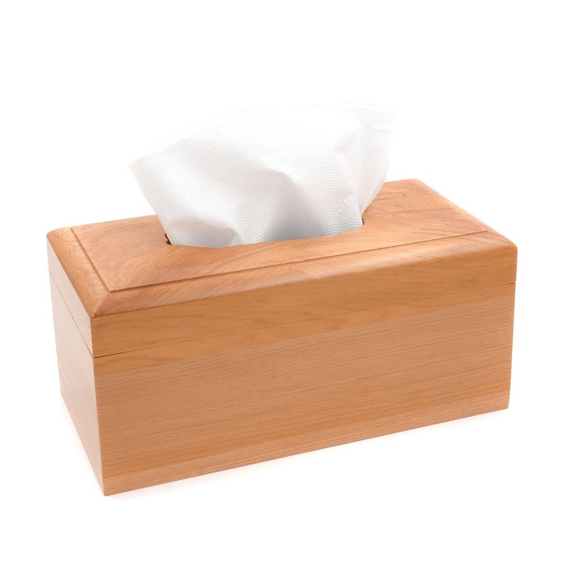 Taiwan Elm Island Side Carton | Solid Wood Open and Closed Toilet Paper Bag Storage Box - Tissue Boxes - Wood Gold