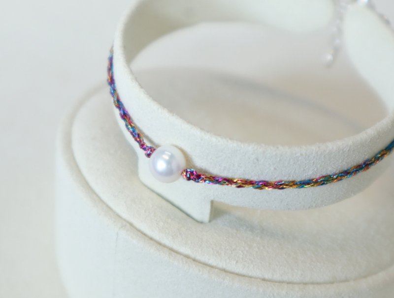 925 Sterling Silver Natural Pearl Lucky Bracelet-Colorful - สร้อยข้อมือ - ไข่มุก หลากหลายสี