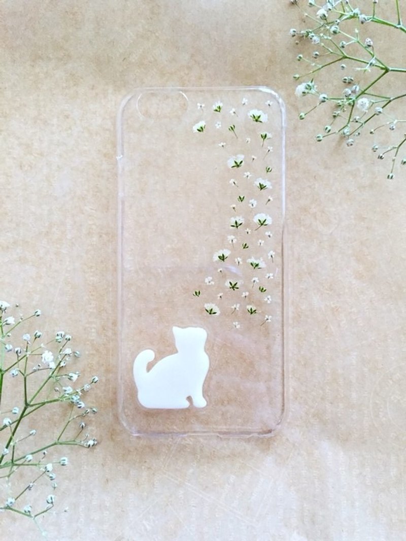 iPhoneケース　猫のお花ちゃん - 手機殼/手機套 - 其他材質 白色