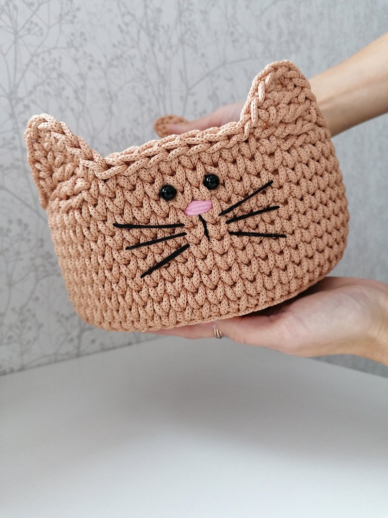 Cat basket for decoration and home storage - cat gifts - cat theme nursery