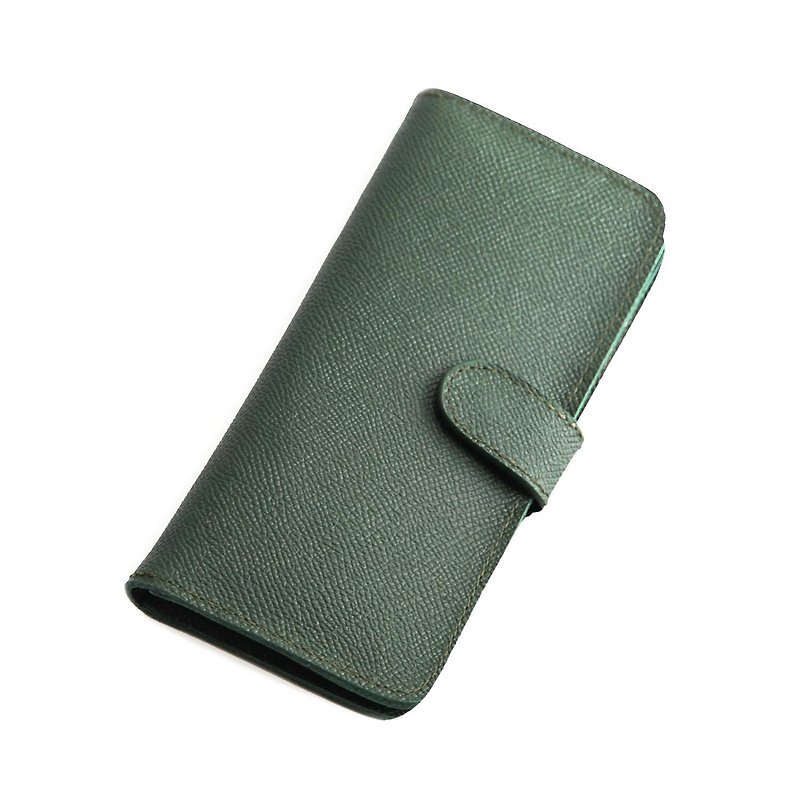 Leather Cardholder 102 - กระเป๋าสตางค์ - หนังแท้ สีเขียว