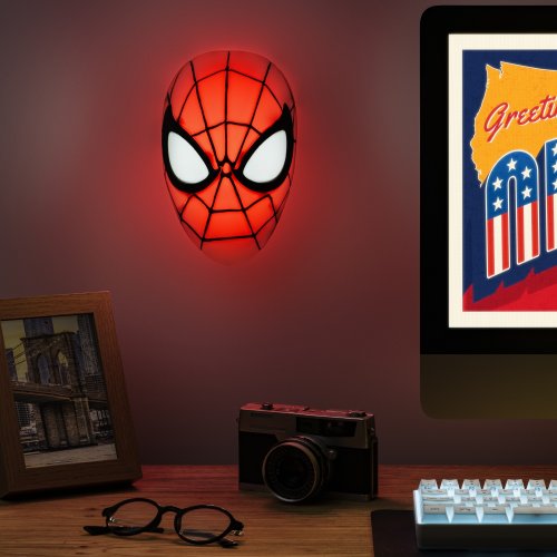 PALADONE MARVEL SPIDER-MAN Mask Light Lampada Da Tavolo Applique A