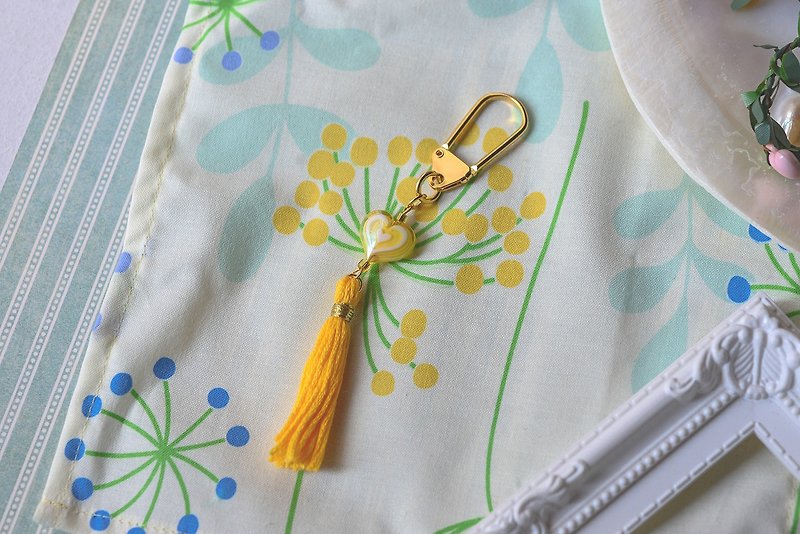 Hope Yellow-Magical Girl Tassel Key Ring / Bag Charm - ที่ห้อยกุญแจ - ผ้าฝ้าย/ผ้าลินิน สีเหลือง