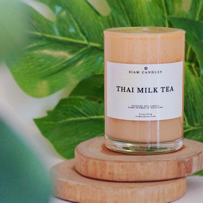 Thai Milk Tea Soy Candle by Siam Candles - เทียน/เชิงเทียน - วัสดุอื่นๆ ขาว