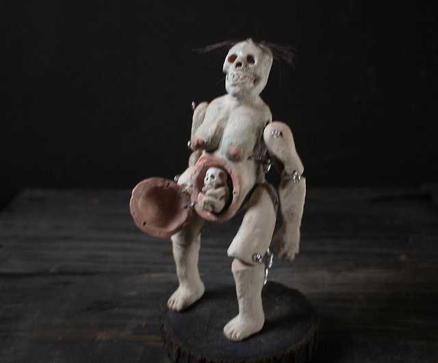 ドクロ妊婦（全高15cm可動陶器関節人形） - ショップ 暗い不十分地獄店