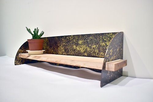 青 TSHEN 玩轉金屬 藝術生活 黃銅著色半月層架/桌面收納/牆面擺設