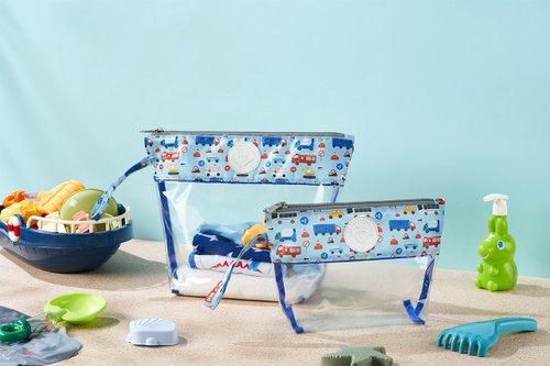 Soin Sewing 所以相縫 Soin Sewing 所以相縫 - 獨家花色透明袋組(大)+(小)-最愛小汽車