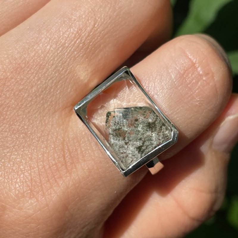 Pinkoi Proxy Purchase -  Garden Quartz Natsuyama SQ Check Cut Silver SV925 Ring - General Rings - Gemstone 