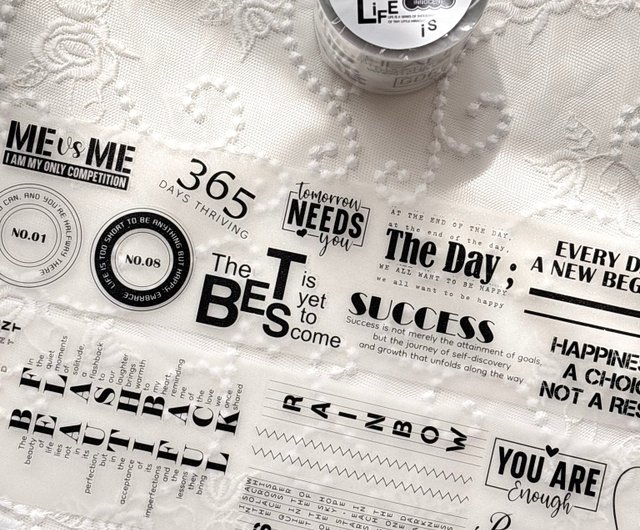 アイドル [GGAGGONG] Wedding PET Tape Lettering Luxe PET Tape - Shop ggaggong Washi Tape - Pinkoi