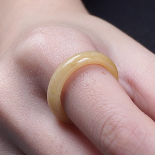 瓔珞珠寶盒 E.L.Jewelry Box 黃翡翡翠戒指戒圈 | 國際14圍 | 天然緬甸玉翡翠A貨 | 送禮