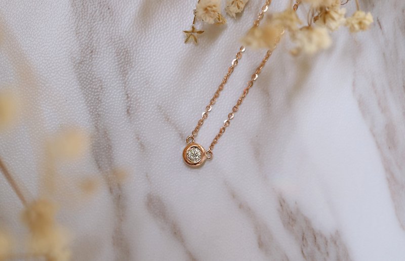 Classic round tube diamond necklace - Necklaces - Diamond Gold