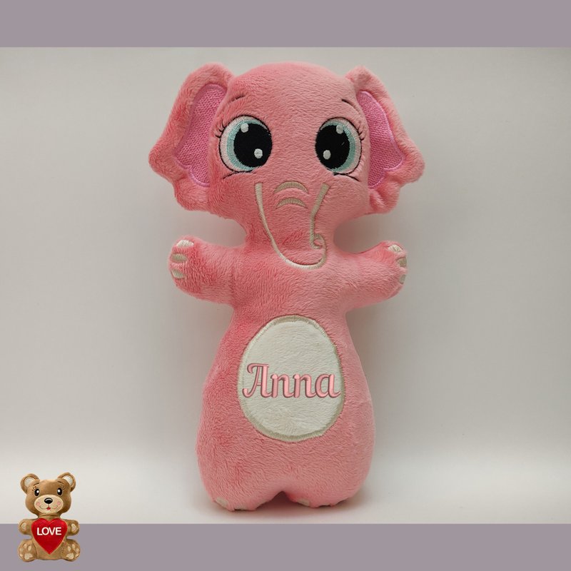 Personalised Cute Elephant Stuffed toy ,Super cute personalised soft plush toy - ตุ๊กตา - โลหะ สึชมพู