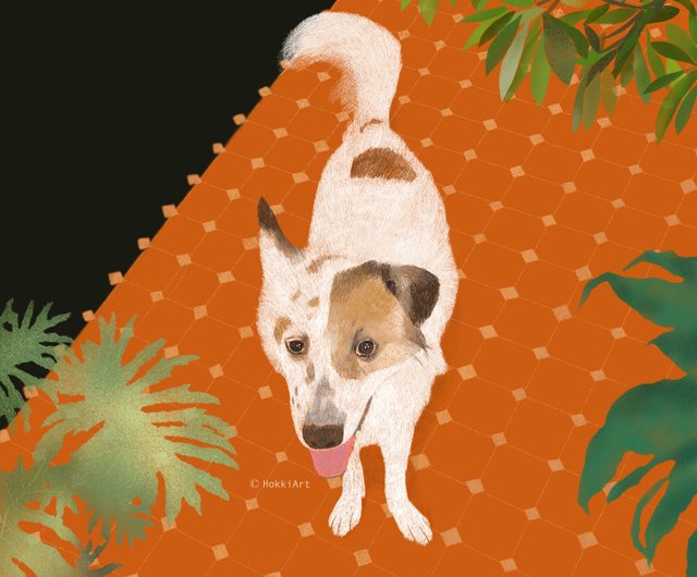 オーダーメイド ペット肖像画 犬 - ショップ HokkiArt 似顔絵 - Pinkoi