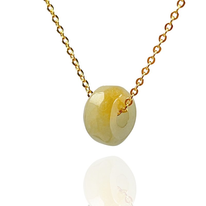 【萬事亨通】冰種黃翡翡翠路路通項鍊 | 天然緬甸玉翡翠A貨 |送禮 - 項鍊 - 玉石 黃色