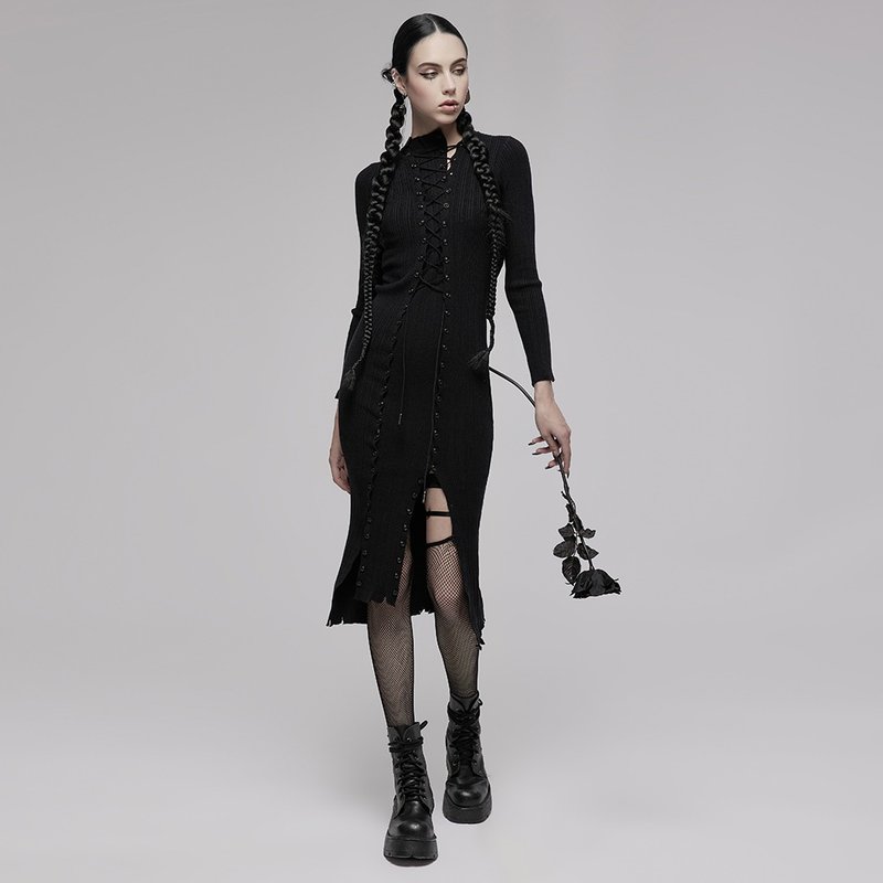 Forest Warlock Hand Tie Rope Dress / Soon to be out of print - One Piece Dresses - Other Materials Black