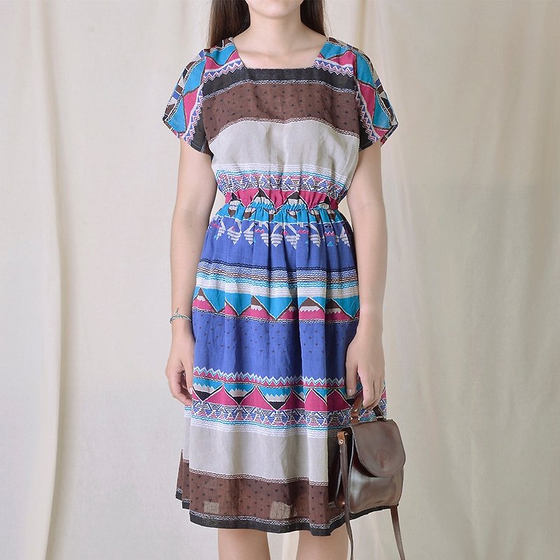 Vintage 日本古著洋裝 - 洋裝/連身裙 - 聚酯纖維 多色