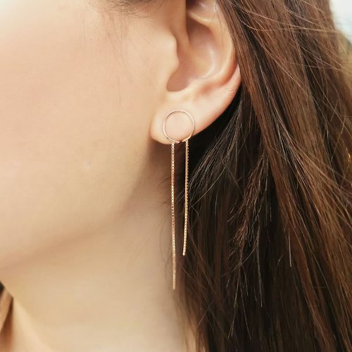 pilantha-jewelry 夾式耳環 吊墜 純銀 鍍金 飾有鏈條 夾式耳環 耳環 耳骨夾 銀