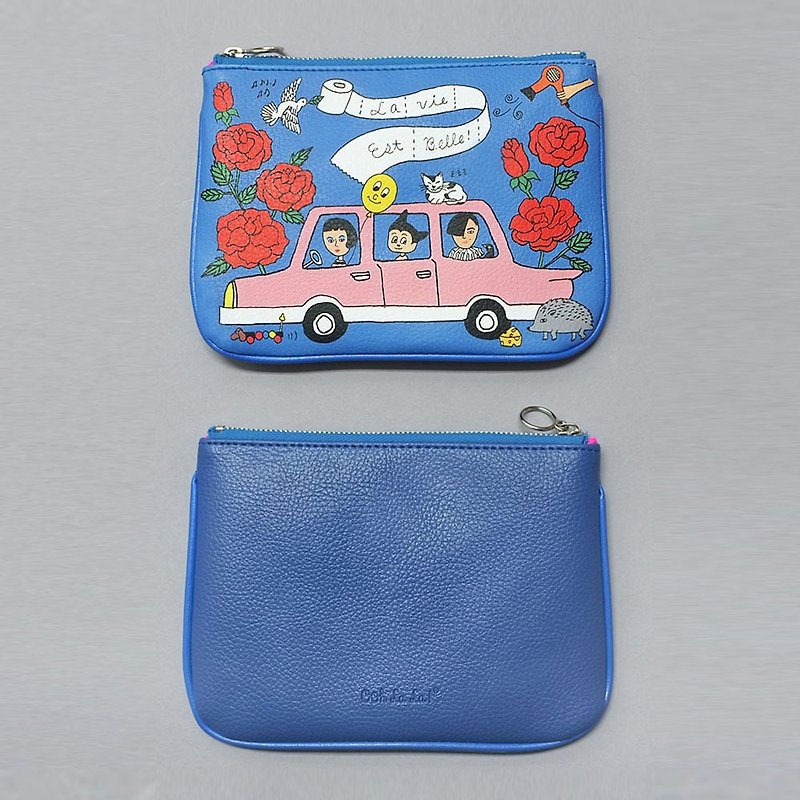 旅行汽車萬用包(小) - 化妝袋/收納袋 - 塑膠 藍色