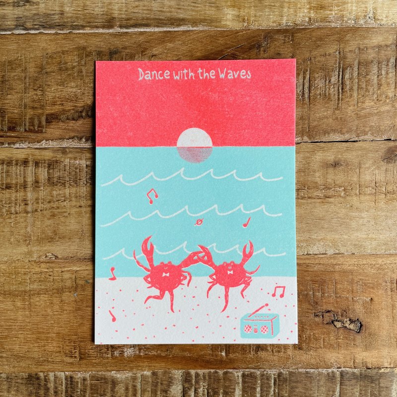 與浪共舞/孔版印刷明信片 - 卡片/明信片 - 紙 多色