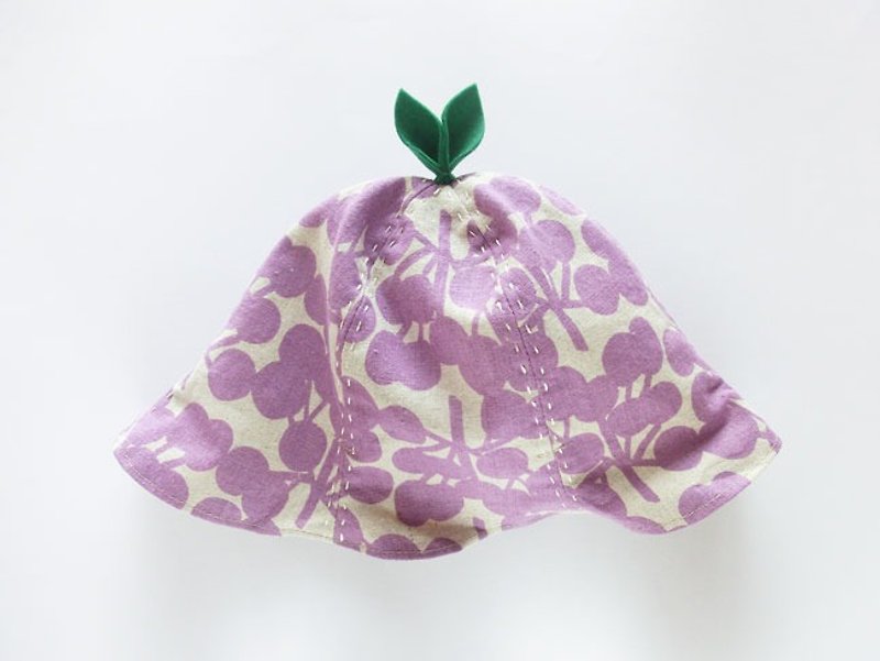 SALE! A lot of huge leaves and hats What kind of fruit Lavender - Bibs - Cotton & Hemp Purple