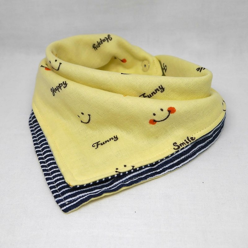 Japanese Handmade 6-layer-gauze Baby Bib - 口水肩/圍兜 - 棉．麻 黃色