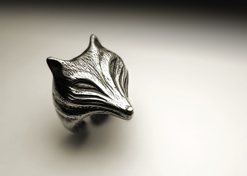 Big fox head ring - General Rings - Other Metals Silver