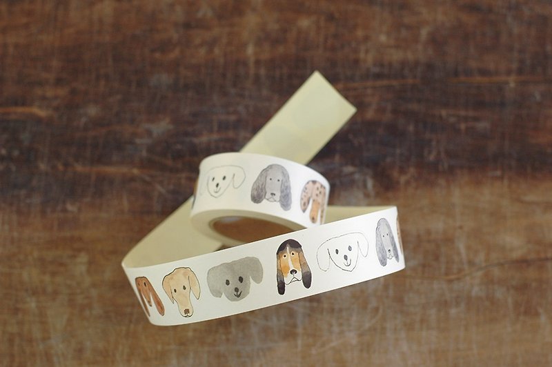 Classiky TORANEKO BONBON Sticker Roll 30mm【Dogs (99213-04)】 - Stickers - Paper White