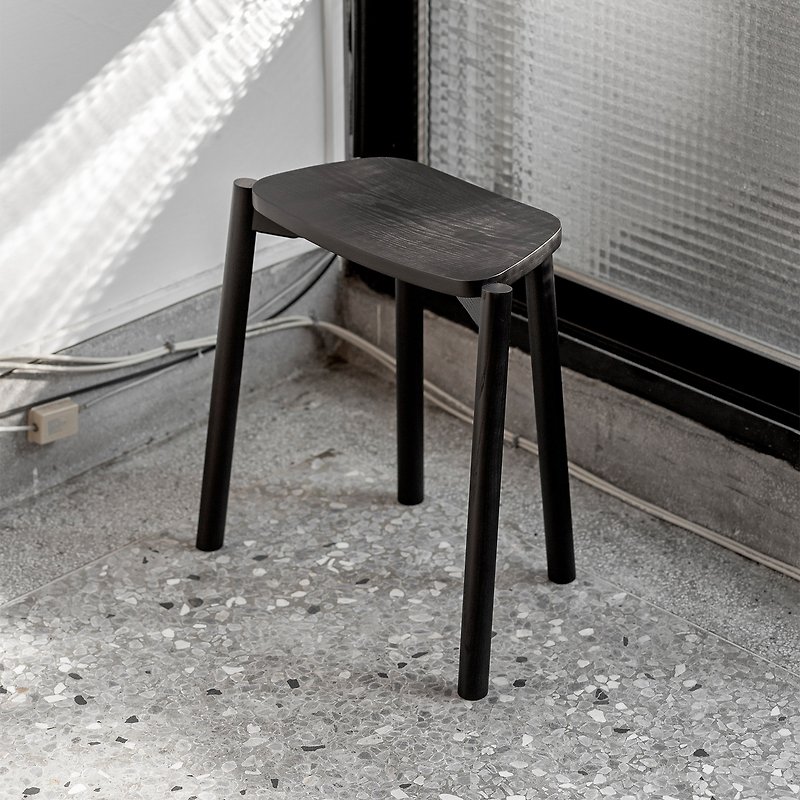 TARS Stool | Ash wood stool | Black - Chairs & Sofas - Wood Black