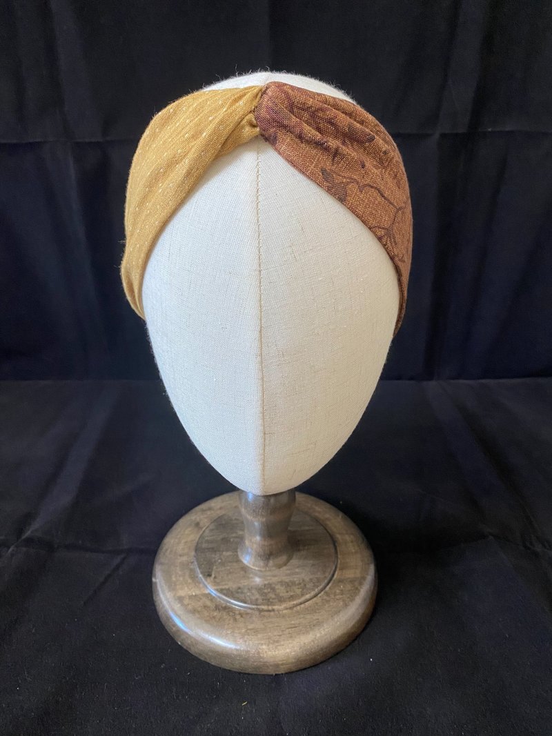 點點紅烏龍/扭結髮帶/日本渲染布 - 髮箍/髮帶 - 棉．麻 