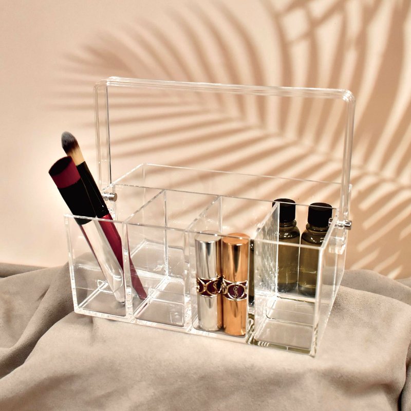 Clear Acrylic Makeup Desk Cosmetic Caddy - กล่องเก็บของ - อะคริลิค สีใส