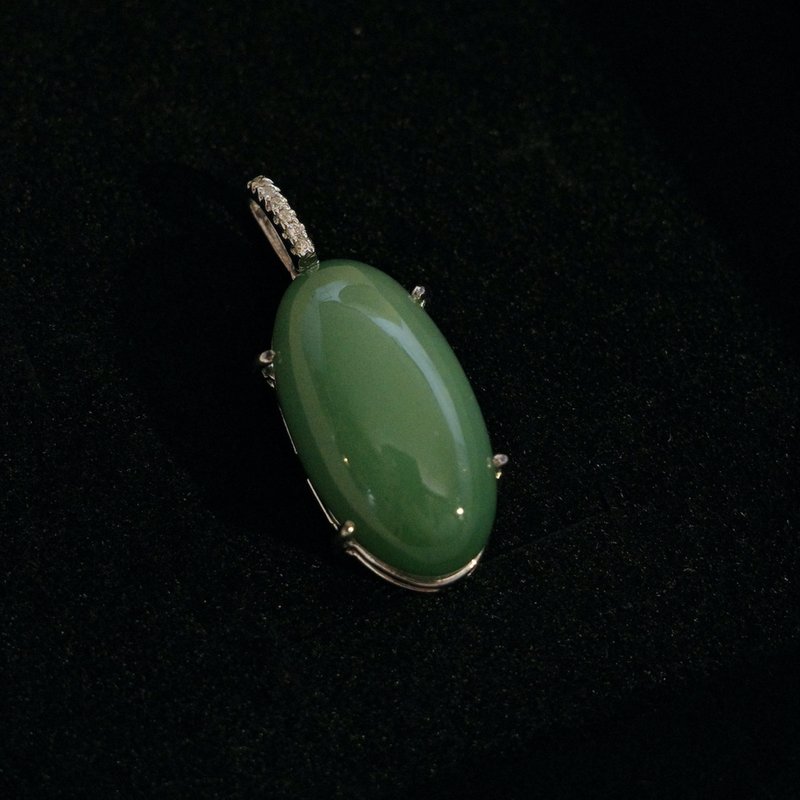 [A good Stone will be polished] Taiwan Jade Pendant_Jasper Necklace - Necklaces - Jade Green