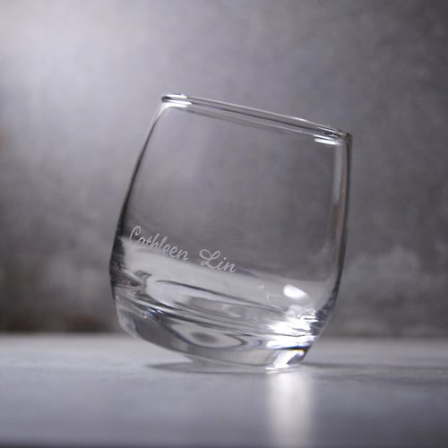 MSA玻璃雕刻 客製化禮物 270cc【搖搖杯】不倒翁威士忌杯(底部圓錐形無法平放)