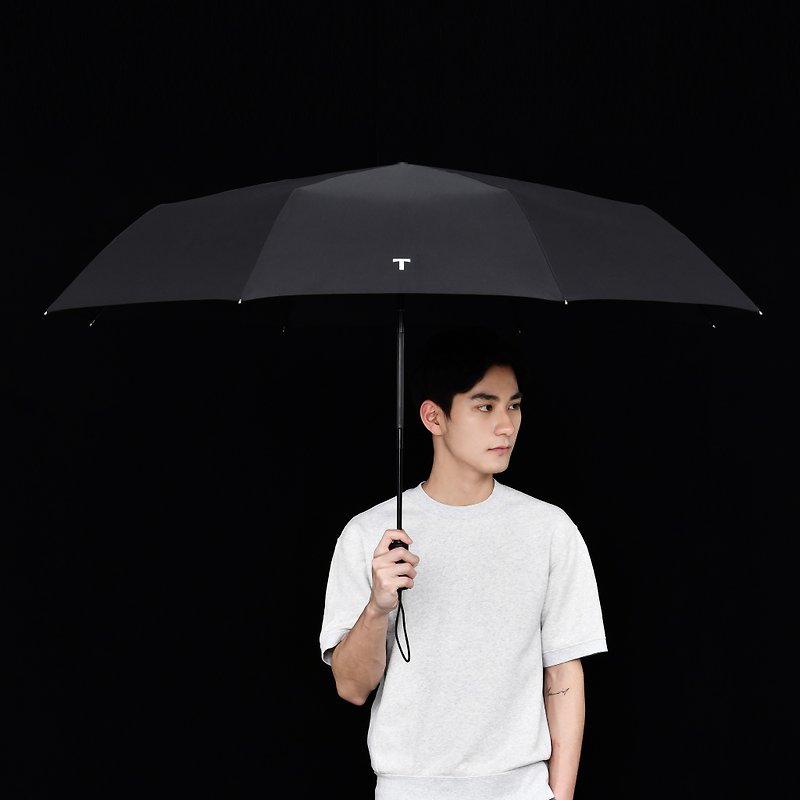 [T3-Oversize / Automatic folding umbrella] 120cm large umbrella umbrella folding umbrella - Umbrellas & Rain Gear - Waterproof Material Black