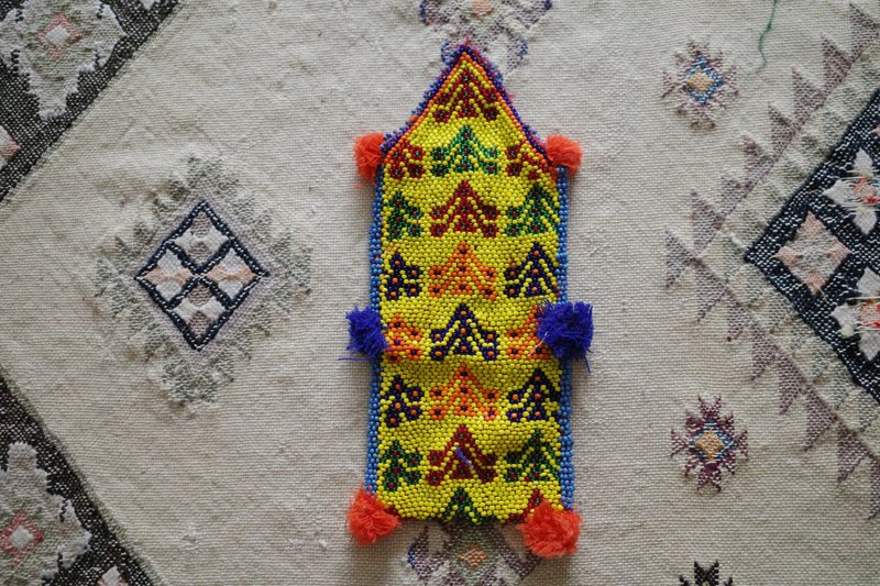 阿富汗vintage刺繡布料再製收納小包 K款 - 錢包/皮夾/長短夾 - 棉．麻 