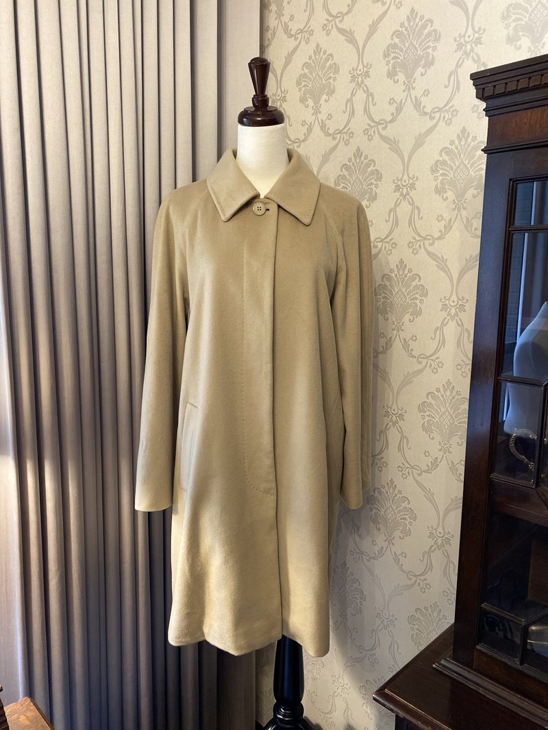 Beige pure cashmere wool vintage coat - Women's Casual & Functional Jackets - Wool 